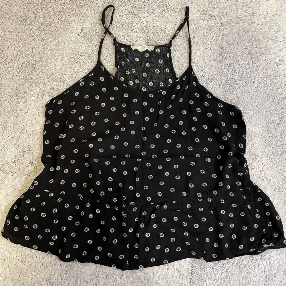 Black and White flower tank | Size XL